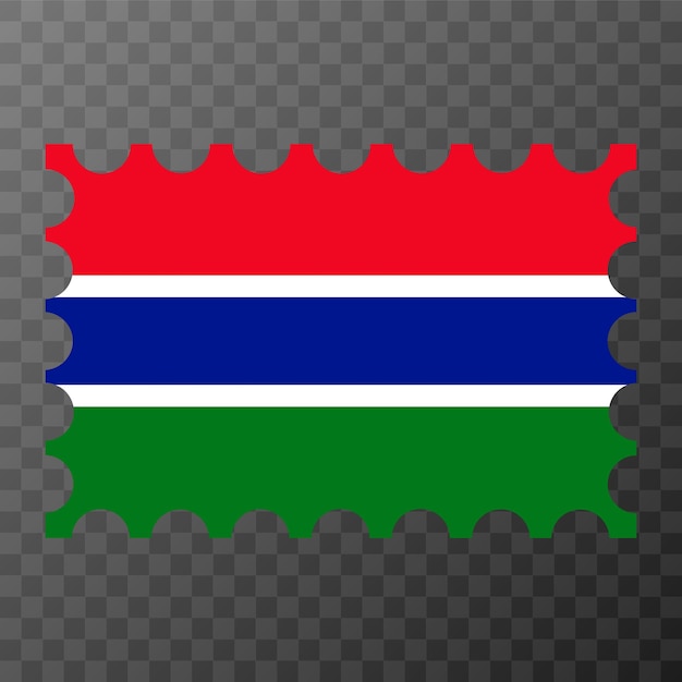 Sello postal con la bandera de Gambia ilustración vectorial