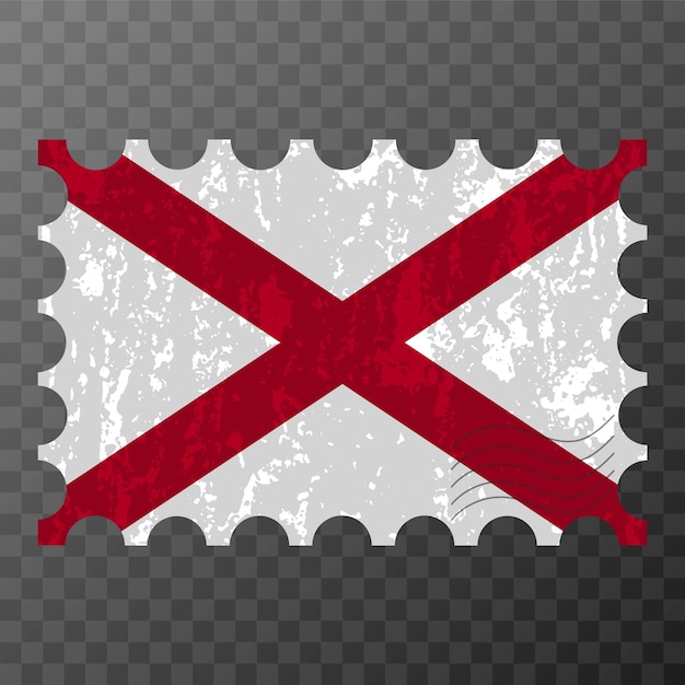 Vector sello postal con la bandera del grunge del estado de alabama ilustración vectorial