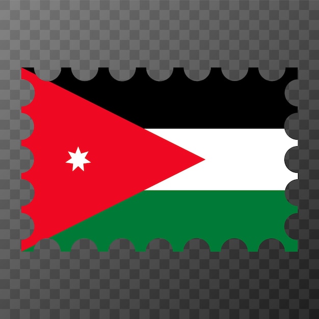 Sello postal con la bandera de Jordania ilustración vectorial