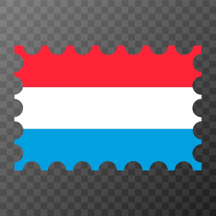 Vector sello postal con bandera de luxemburgo ilustración vectorial