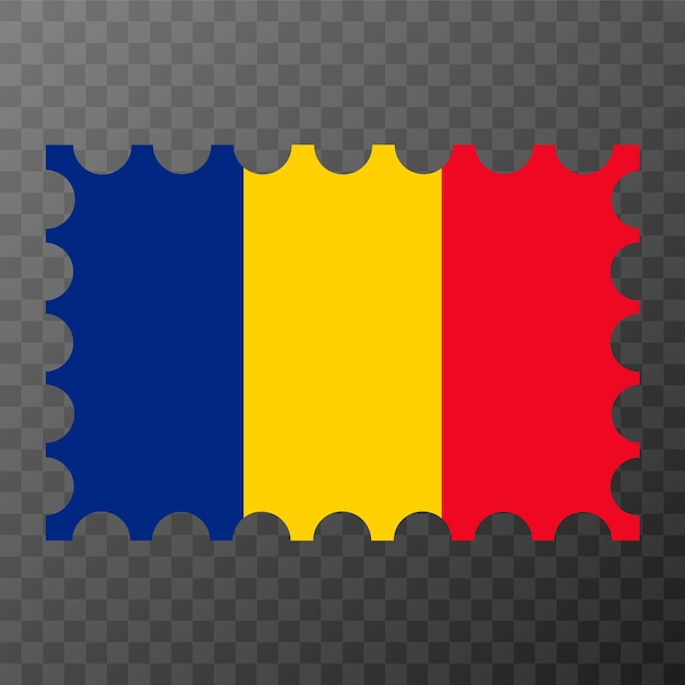 Sello postal con la bandera de Rumania ilustración vectorial