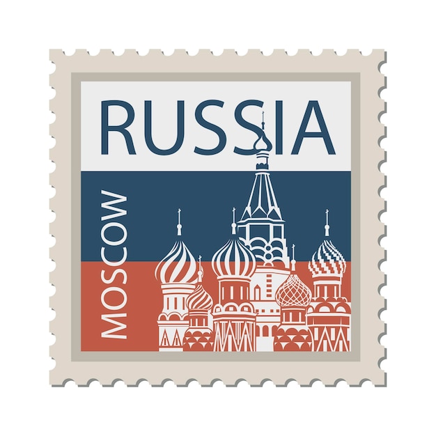 Vector sello postal ruso