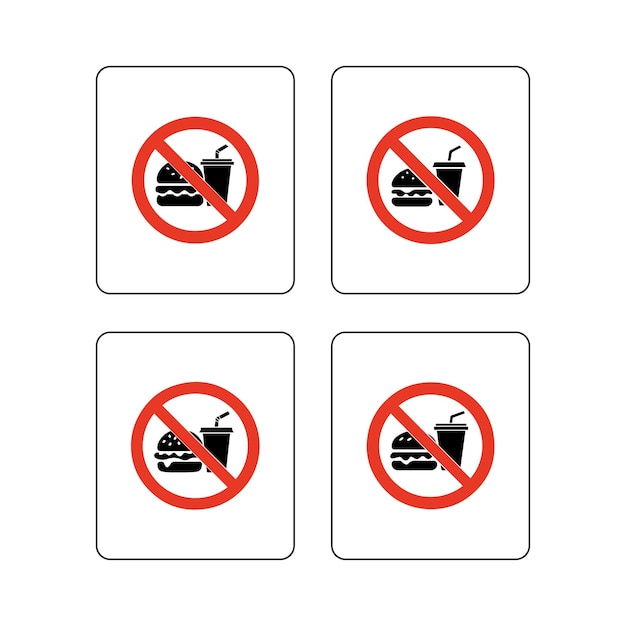 Sello de prohibición de símbolos de alimentos no permitidos