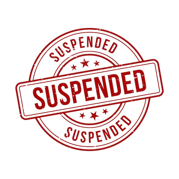 Sello suspendidoSeñal redonda grunge suspendida