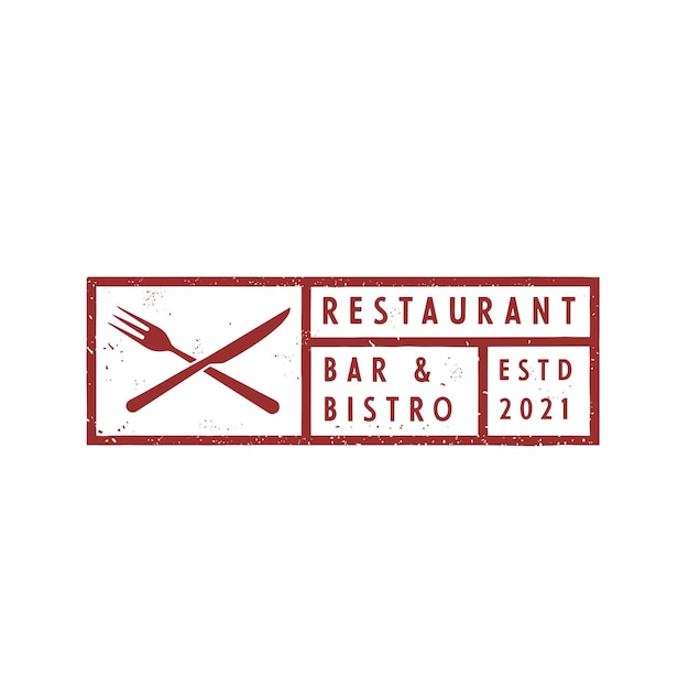 Sello de textura grunge rústico vintage para diseño de logotipo de restaurante