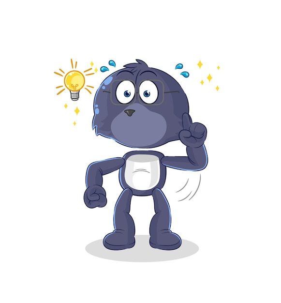 Sello tiene un vector de mascota de dibujos animados de idea