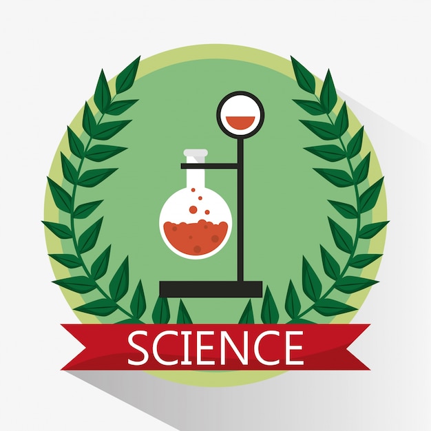 Sello de vaso de laboratorio de ciencia