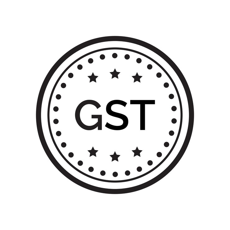 Vector sello de vector de insignia de impuestos de bienes y servicios de icono de gst