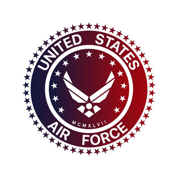 Vector sello vectorial de la fuerza aérea de los estados unidos usaf