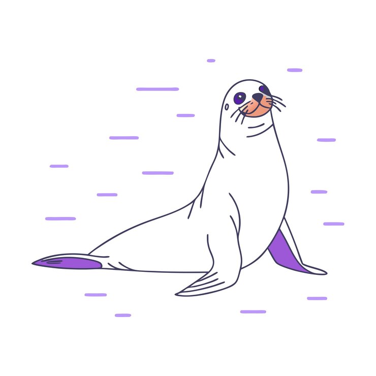 Vector sello de weddell dibujado a mano personaje de dibujos animados pegatina icono concepto ilustración aislada