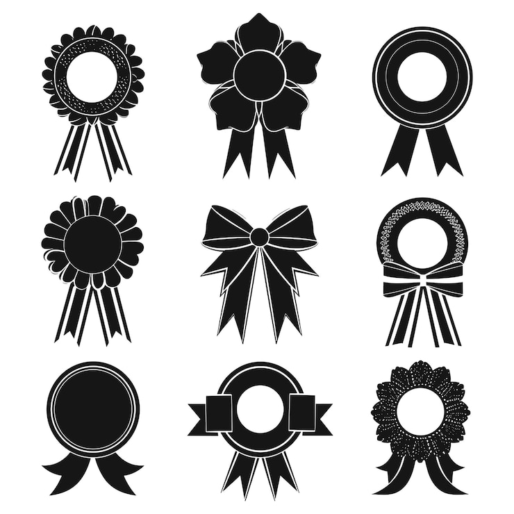 Vector sellos y insignias retro en blanco y negro de vector libre aislados