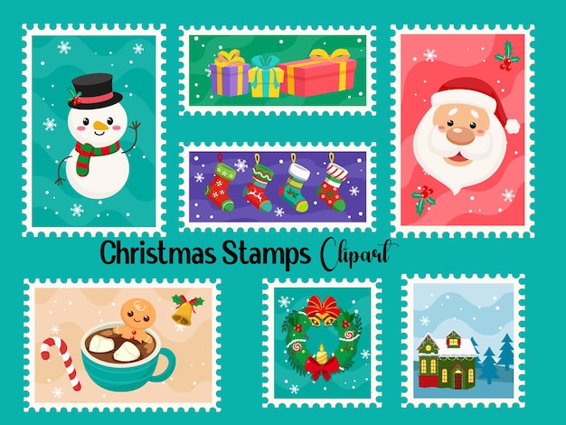 Los sellos de Navidad Clipart