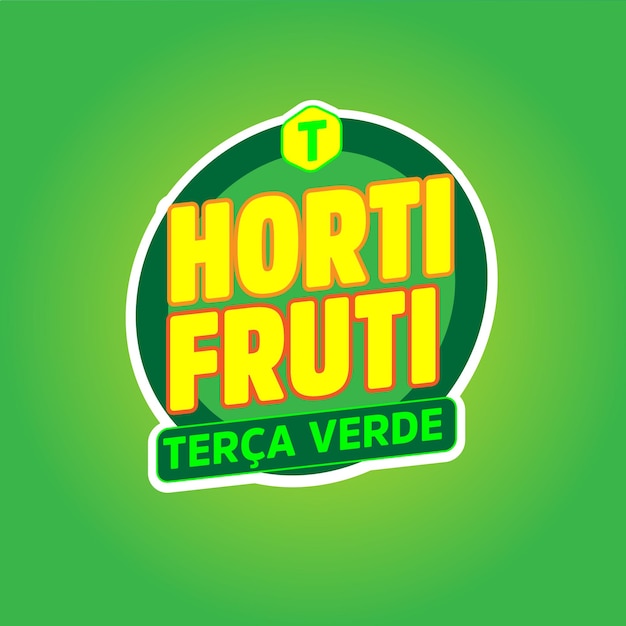 Vector selo 2d horti fruti tera verde (en inglés) (en español)