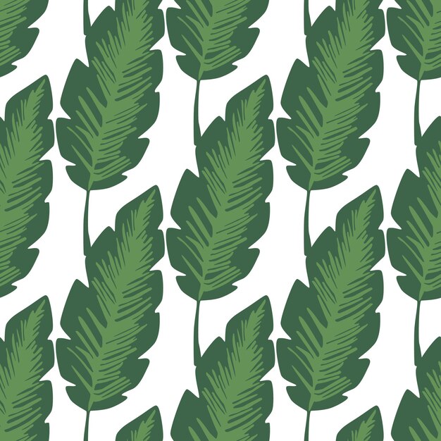 Selva hojas de patrones sin fisuras. planta exótica. patrón tropical, fondo floral de vector transparente de hoja de palma.