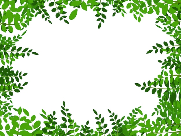 Vector selva tropical con hojas de fondo