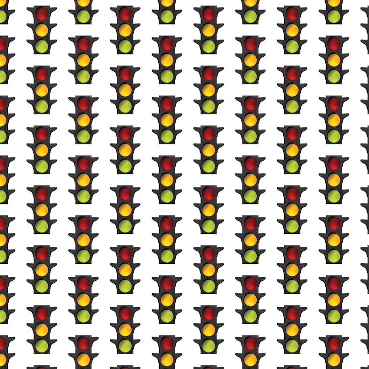 Vector semáforos de patrones sin fisuras aislado fondo