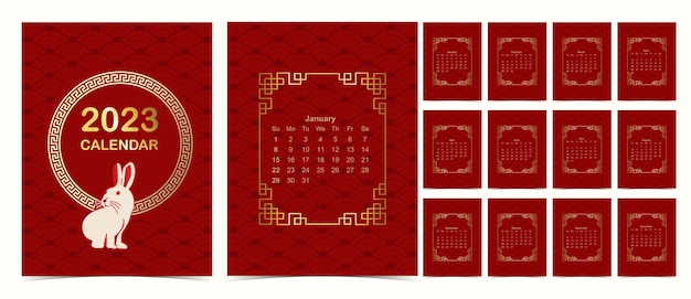 La semana del calendario de la mesa roja 2023 comienza el domingo con un patrón chino