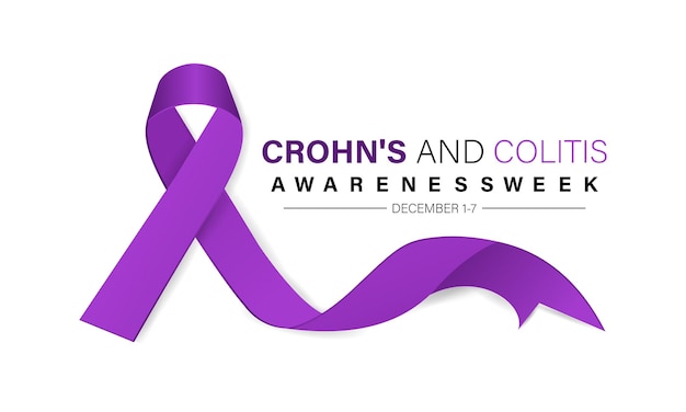 Vector la semana de concienciación sobre la enfermedad de crohn y la colitis se celebra cada año el 17 de diciembre diseño de ilustración vectorial