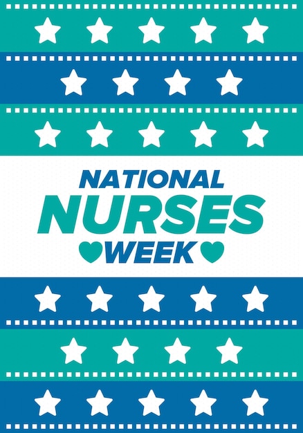Vector semana nacional de las enfermeras gracias enfermeras medicina y atención sanitaria en honor a los médicos vector
