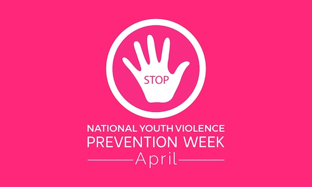 Vector semana nacional de prevención de la violencia juvenil observada cada año del 22 al 26 de abril vector banner flyer poster y diseño de plantillas de medios sociales