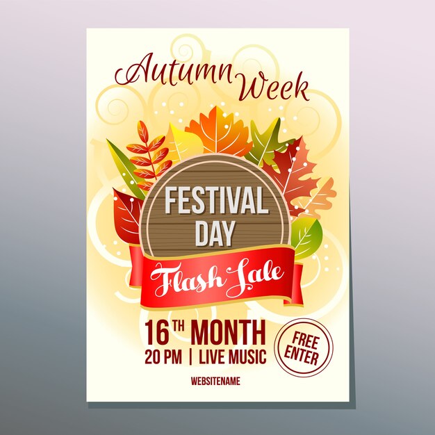 Semana de otoño venta flash media hojas