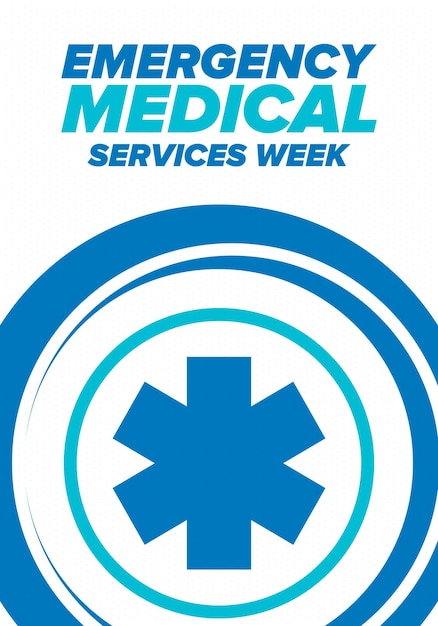 Semana de Servicios Médicos de Emergencia Control y protección Diseño de atención médica Vector art