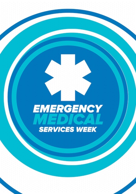 Semana de Servicios Médicos de Emergencia Control y protección Diseño de atención médica Vector art
