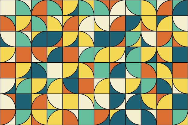 Semicírculos coloridos abstractos patrones sin fisuras Fondo decorativo semicírculo vibrante