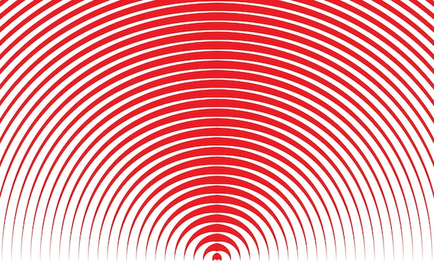 Semicírculos concéntricos rojos radiantes
