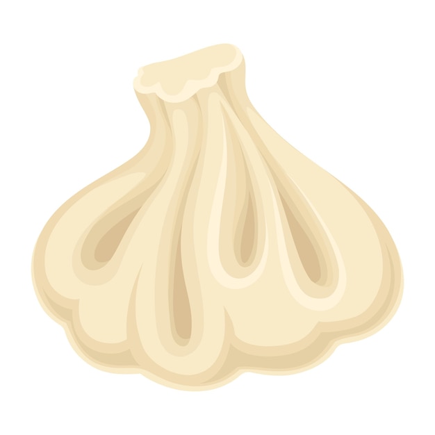 Semiproductos de dumplings aislados en un alimento vectorial de fondo blanco