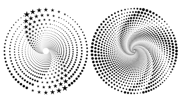 Semitono circular. Círculos punteados abstractos, degradado de puntos geométricos de medios tonos redondos