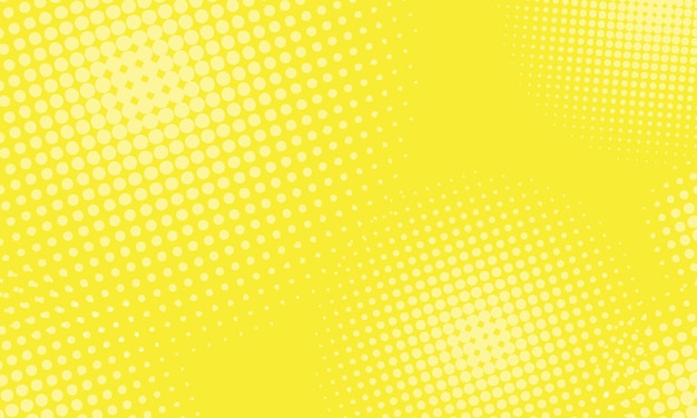 Semitono Estilo pop art Patrón Starburst Fondo de dibujos animados Efecto de luz amarilla Tono vintage Ilustración vectorial wow banner de diseño degradado