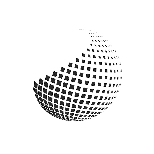 Semitono globo 3D círculo punteado abstracto semitonos redondos puntos geométricos degradado plantilla de textura