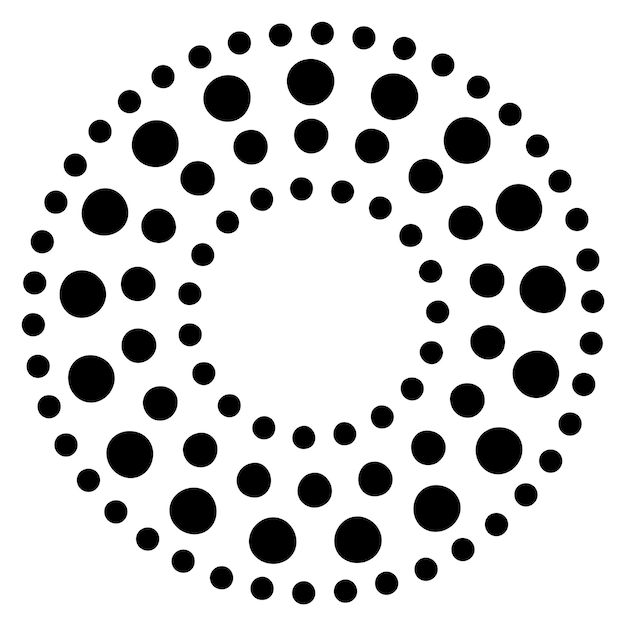 Semitono líneas de velocidad punteadas círculo arte geométrico en forma de círculo remolino redondo símbolo de movimiento semitono