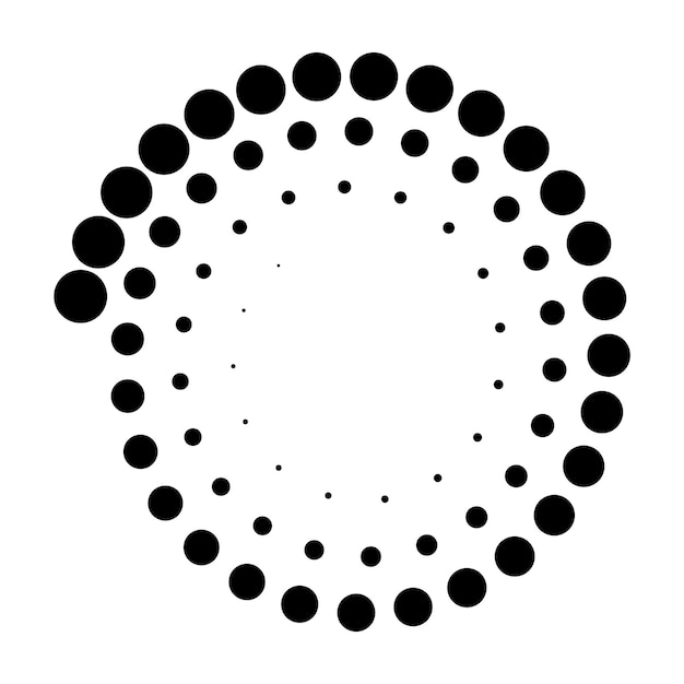 Semitono líneas de velocidad punteadas círculo arte geométrico en forma de círculo remolino redondo símbolo de movimiento semitono