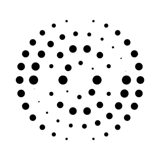 Semitono líneas de velocidad punteadas círculo Arte geométrico en forma de círculo Símbolo de movimiento de remolino redondo Semitono marco circular punteado Elemento de diseño vectorial