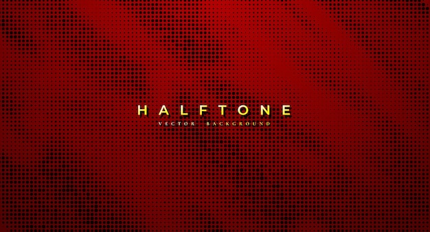 Semitono salpicado de un fondo rojo Textura de estilo de lunares abstracto Patrón de punto de semitono abstracto