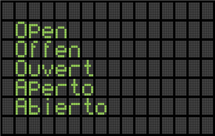 Vector señal abierta multilingüe