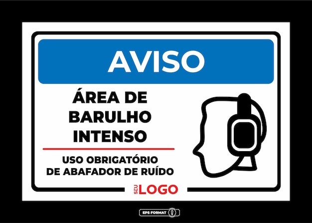 Vector señal de advertencia de área de ruido fuerte