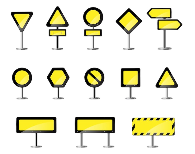 Señal de advertencia de carretera amarilla