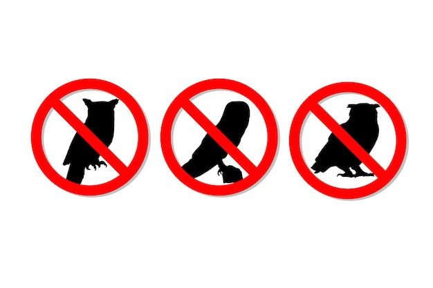 Señal de advertencia sin diseño de vectores de búhos