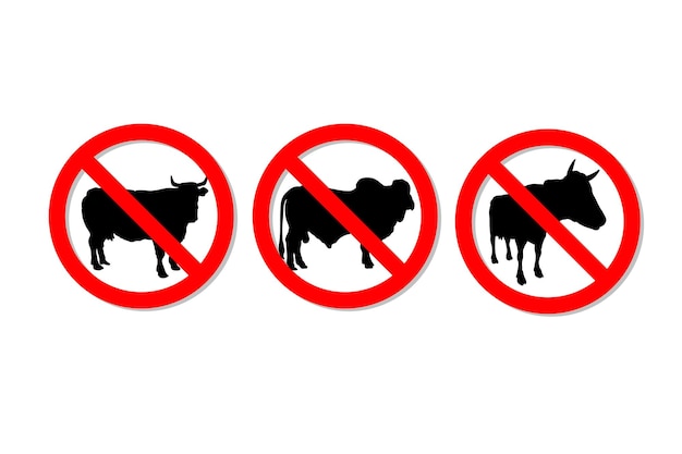 Vector señal de advertencia sin diseño de vectores de granja de vacas