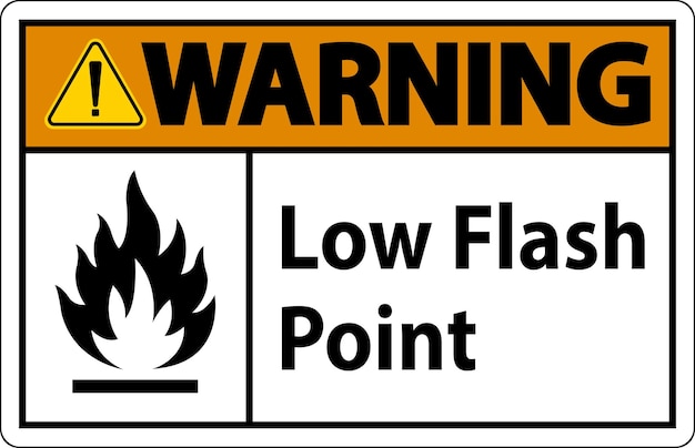 Señal de advertencia de flash bajo en fondo blanco
