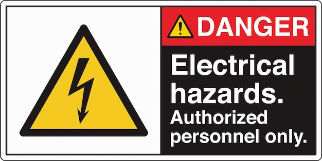 una señal de advertencia que dice energía eléctrica y peligro