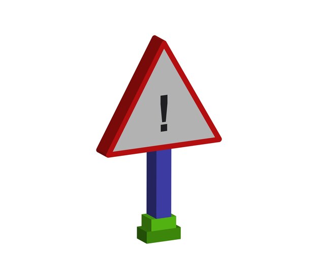 Señal de advertencia tridimensional