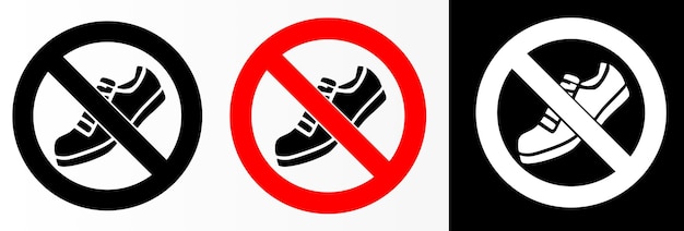 Señal de advertencia de vector de no zapatos eps no se permiten zapatos
