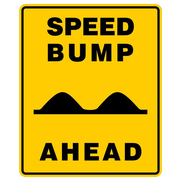 Señal de advertencia de velocidad por delante