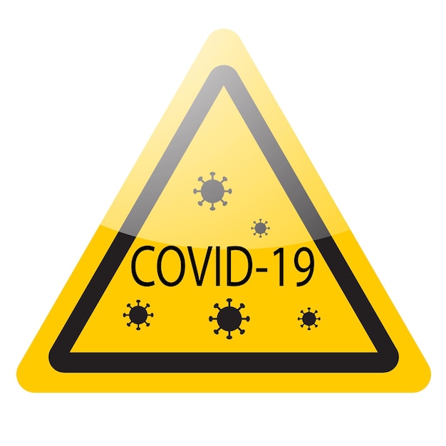 Señal de advertencia de virus coronavirus covid19 Vector icono ilustración
