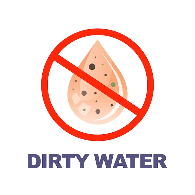 Señal de agua sucia que no bebe agua