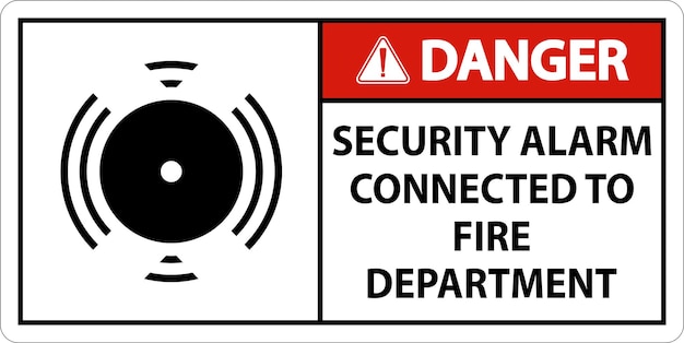Señal de alarma de seguridad Alarma de seguridad conectada al departamento de bomberos